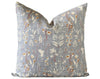 Wildflower Pillow Cover, Blue Grey Pillow Cover, Grey, Rust and Cream Pillow Cover