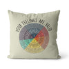 Your feelings are valid pillow, Wheel Of Emotions Throw Pillow Case, Psychologist Polyester Square Pillow Cases Gifts