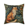 Forest Fox Pillow William Morris Inspired Cushion Whimsical Fox Flora