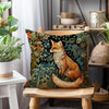 Forest Fox Pillow William Morris Inspired Cushion Whimsical Fox Flora