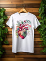 Anatomical Floral Heart T-shirt, Floral Nurse Shirt, Womens Graphic Tee, Heart Graphic Tee, Floral Human heart Clothing Gift For Nurses