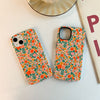 Orange Floral Phone 15/7/12/13 Mini Case iPhone 15 1411 Pro XR XS SE Case iPhone 14 13 12 11 Pro Max Case 15 Plus Case iPhone Cover