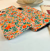 Orange Floral Phone 15/7/12/13 Mini Case iPhone 15 1411 Pro XR XS SE Case iPhone 14 13 12 11 Pro Max Case 15 Plus Case iPhone Cover