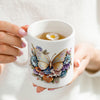 3D Golden Butterfly Floral Mug