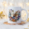 3D Golden Butterfly Floral Mug