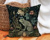 Mystic Toad Charm Pillow William Morris Style Emerald Forest Green Frog Art Nouveau Lover Gift