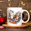 3D Golden Butterfly Floral Mug