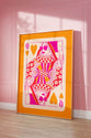 Queen of hearts playing card funky wall poster