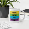 Purple Just Happens White glossy mug