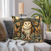 Enchanting William Morris Style Square Pillow with Barn Owl Design, Decorate with Magic!