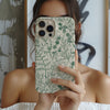 Sage Green Flower Case iPhone 15 14 Pro Max Case iPhone 15 14 Plus Case iPhone 13 12 11 Pro Case Cute Trendy Wildflower Slim Phone Case