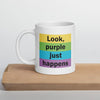 Purple Just Happens White glossy mug