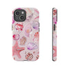 Pink Seashell Collage Phone Case, Beachy Phone Case, iPhone 15 14 13 12 11 Pro Max 8 Plus X, Samsung Galaxy S23 S22 S20 Ultra