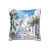 Greek Streets, Cyclades Pillow, Stylish Cover, Home Accent, Decorative Case, Chic Decor, Trendy Print, Modern Style, Island Art, Contemporary, Greek Decor, Scenic Pillow