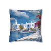 Greek Cyclades Islands Pillow Cover | Charming Streets Cushion Case