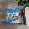 Greek Cyclades Islands Pillow Cover | Charming Streets Cushion Case