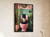 Bathroom Cat Print, Funny Posters, Funny Bathroom Wall Decor Pooping Print Toilet Wall Art Funny Cat Poster Bathroom Wall Art Toilet Poster