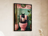 Bathroom Cat Print, Funny Posters