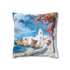 Greek Cyclades Islands Pillow Cover | Charming Streets Cushion Case | Scenic Throw Pillow