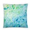 Coastal Tranquility: Sea Glass Leaves decorative throw pillow, coastal home decor, house warming gift