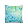 Coastal Tranquility: Sea Glass Leaves decorative throw pillow, coastal home decor, house warming gift