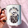 Skeleton Mug Funny Gift Coffee Cup Dead Inside Coworker Work Bestie Present Hate Job Meme Skull Mug Him Her Men Women Gift Unhinged Weird