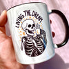 Skeleton Mug Funny Gift Coffee Cup Dead Inside Coworker Work Bestie Present Hate Job Meme Skull Mug Him Her Men Women Gift Unhinged Weird